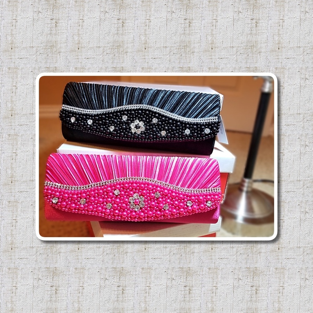 Black Evening Clutch, Wedding Party, Prom Handbag